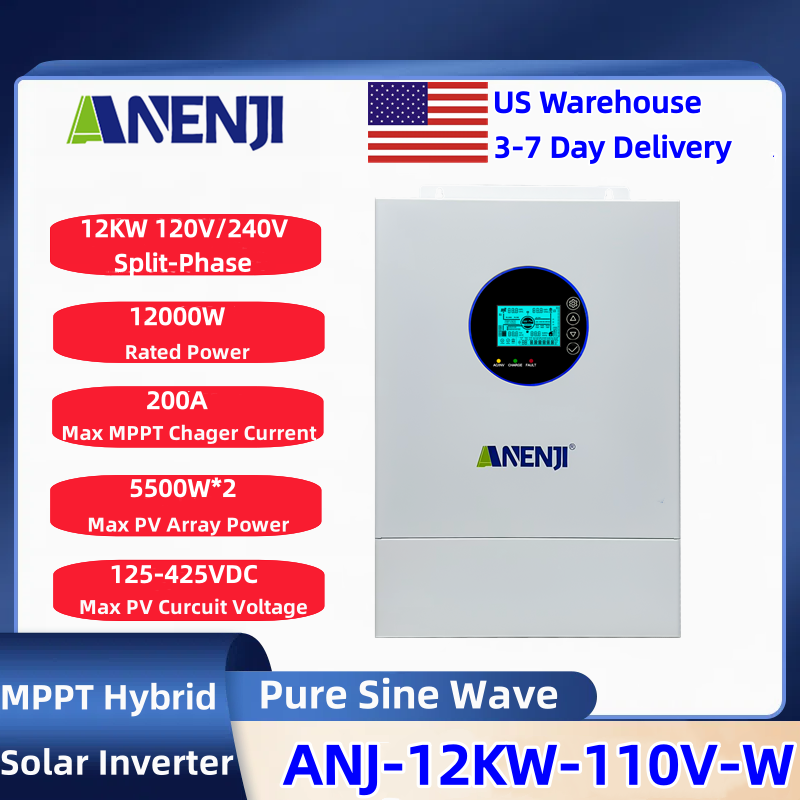 Drone Solar Charger - ANENJI Split-fase 120V/240V 12KW Hybride Solar